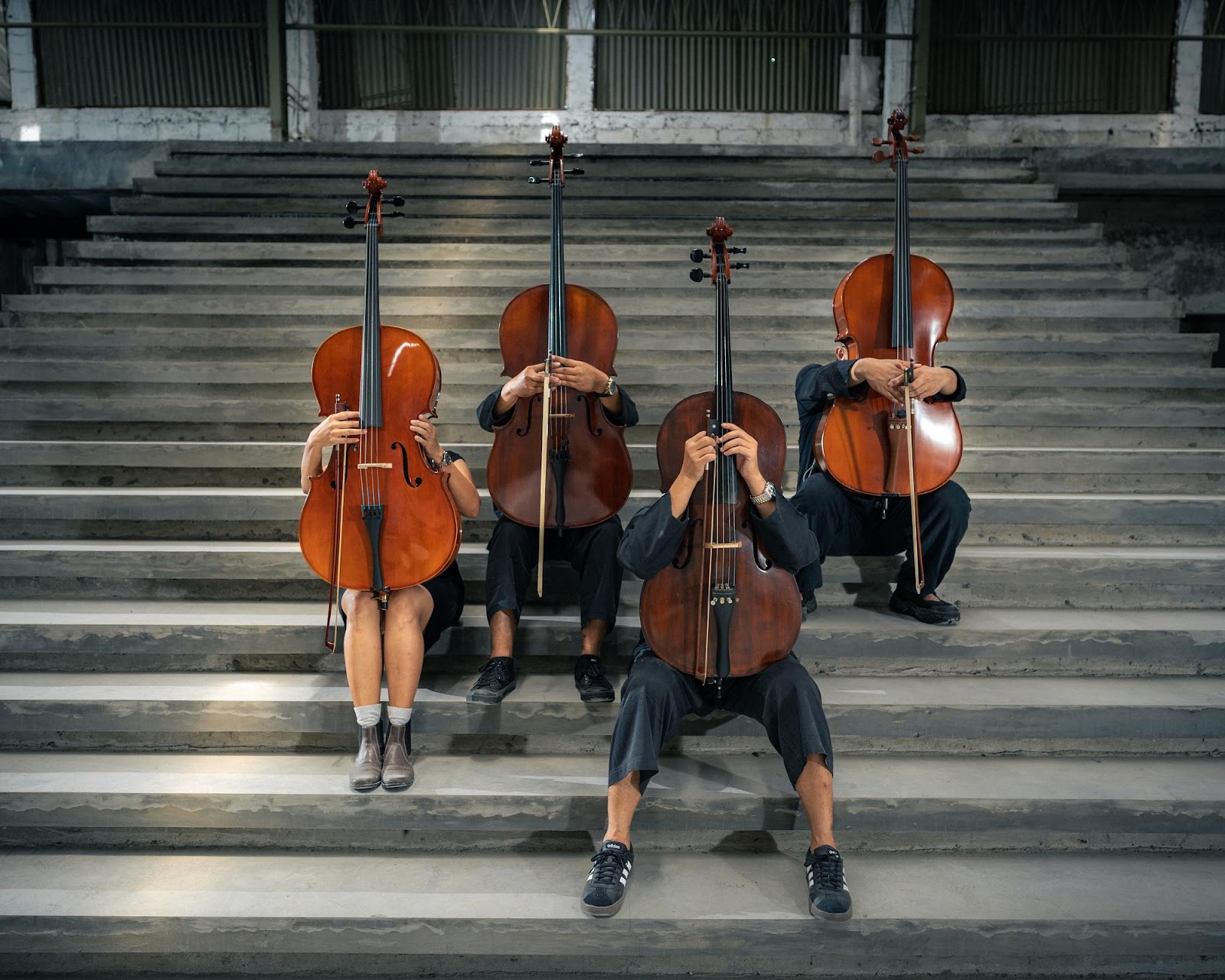 Cellists Creative Poses